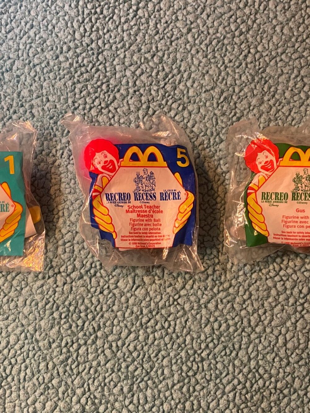 Lot of 3 sealed Recess McDonald’s Happy Meal Toys 1998 Vintage